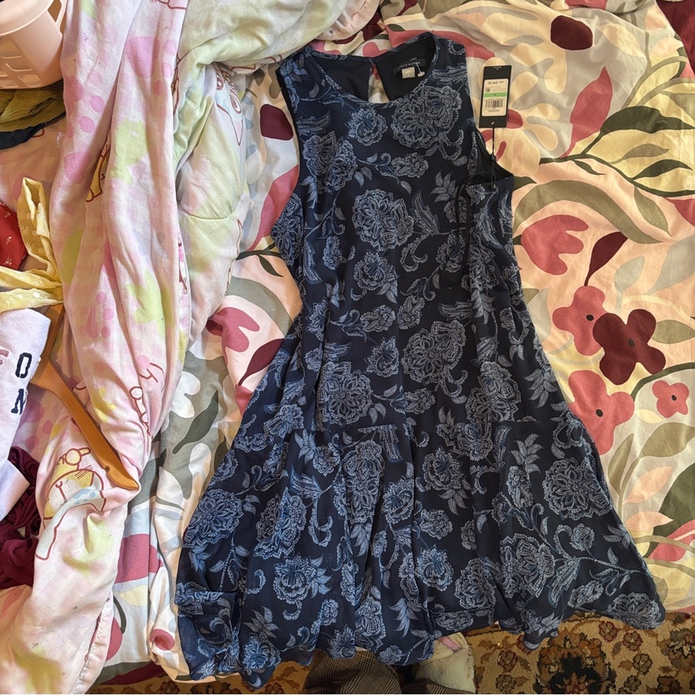 Tommy Hilfiger Navy Floral Sleeveless Mini Dress